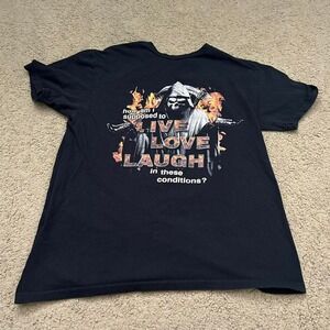 Hot Topic "how can I live laugh love in these conditions" black cotton tee